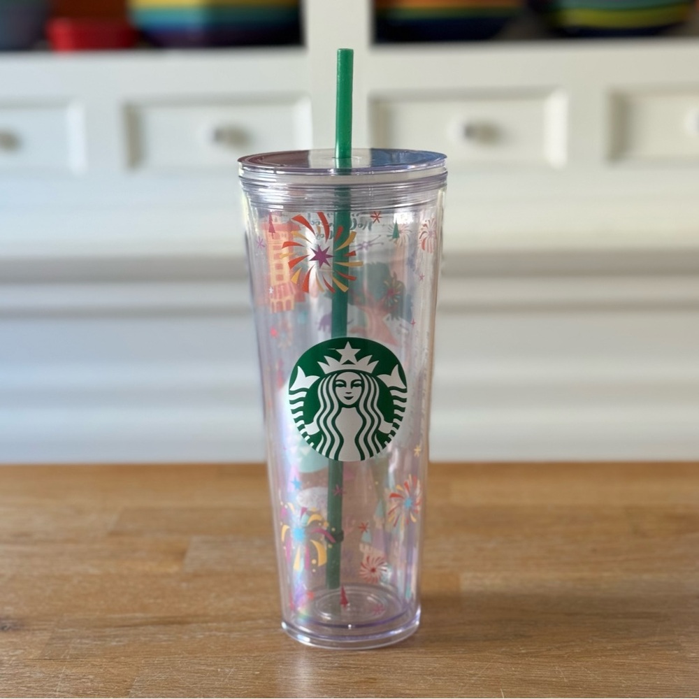 Disney World Starbucks Tumbler 2020 - all 4 Parks 24 oz Cold Cup with Straw